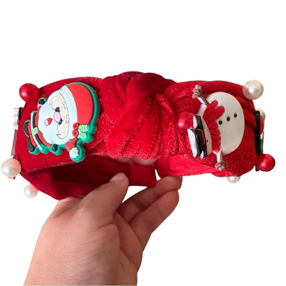 New cute Christmas Holidays headband for kids or girls red embellishments Santa